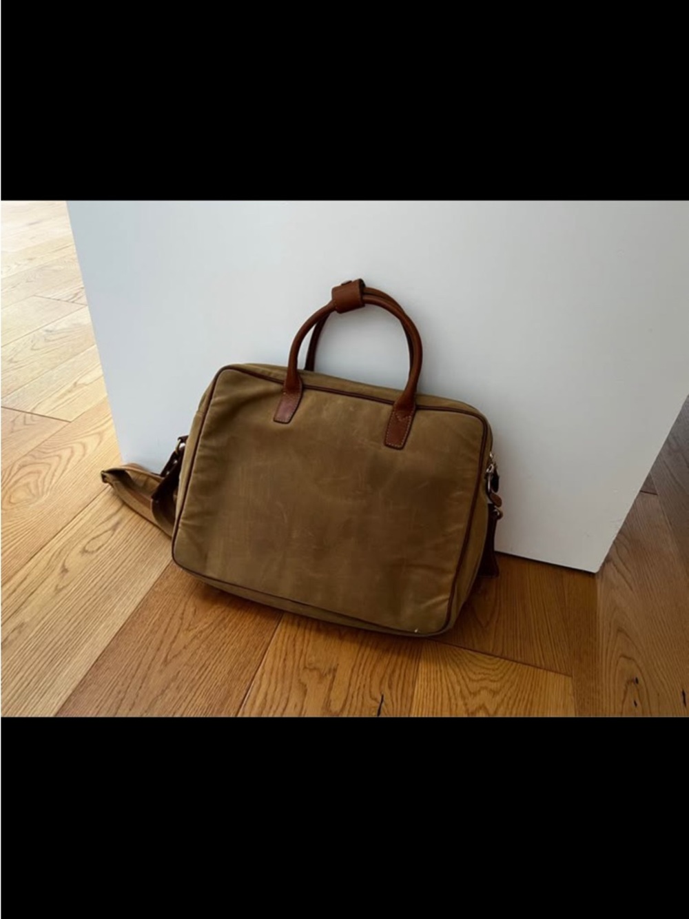Mulholland Tan/Brown Leather + Canvas Laptop Bag